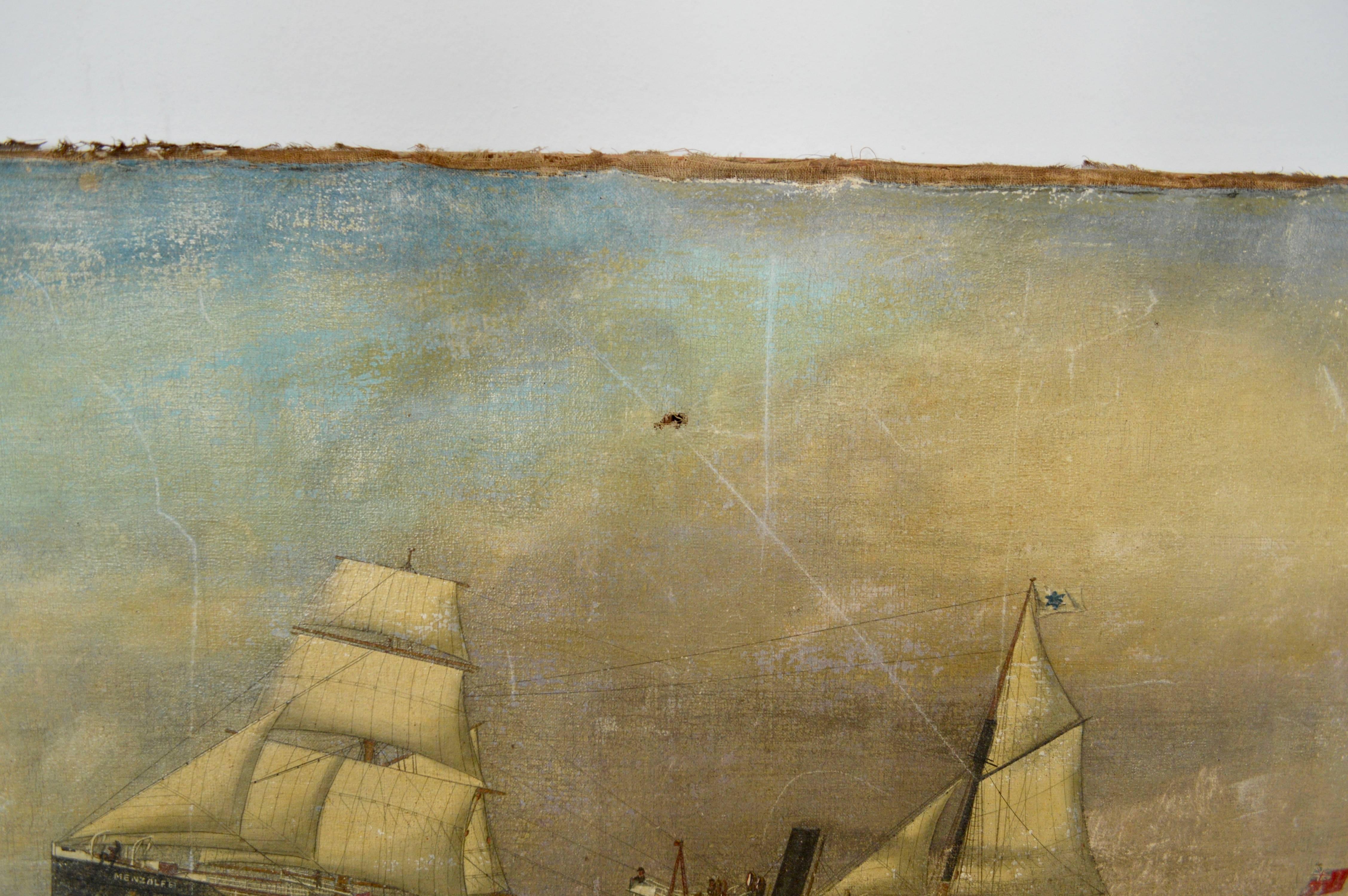 Canvas 19th Century Marine Painting