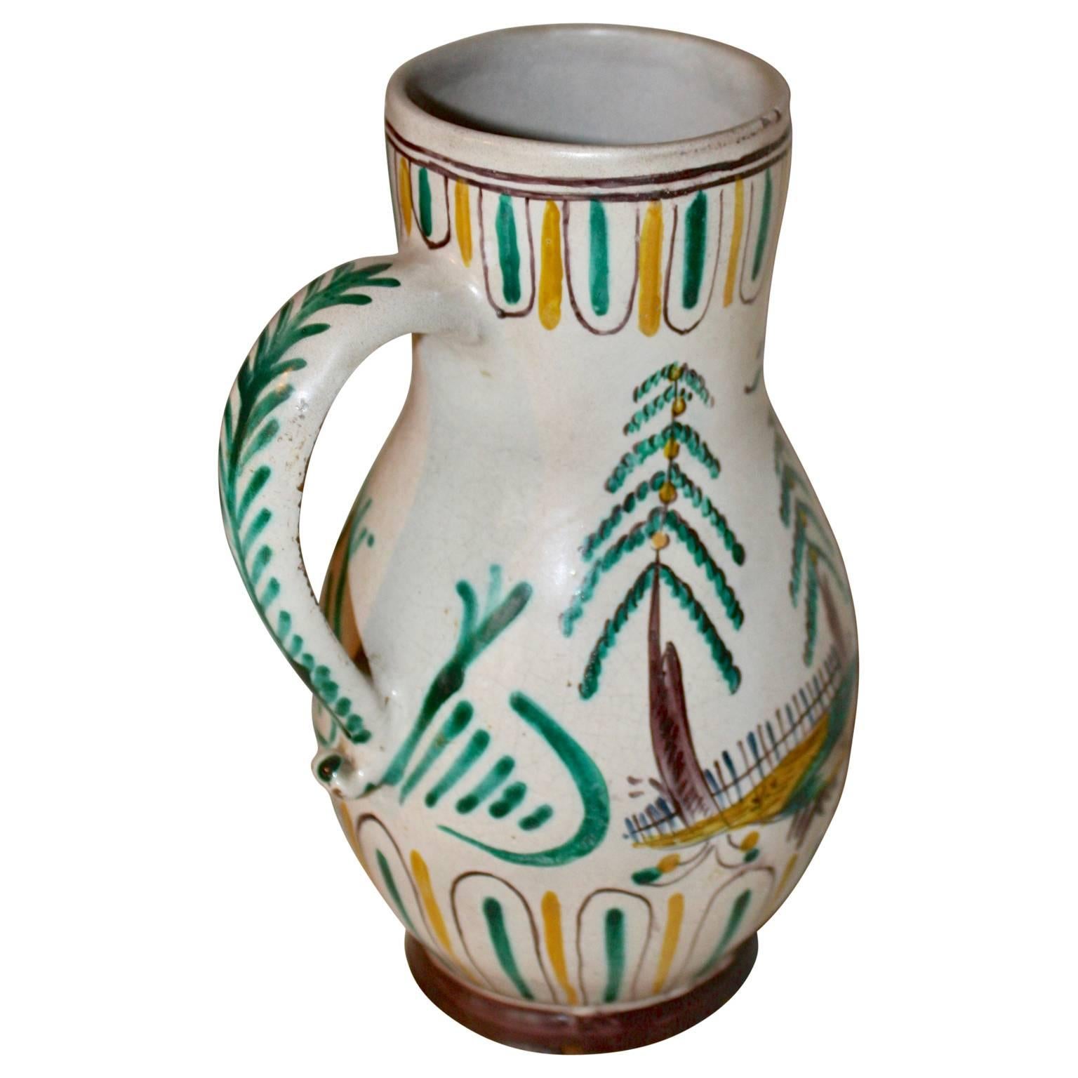 Beautiful German faience jug from one of the Northern German factories.