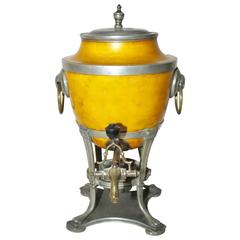 19th Century Pewter and Brass Samovar 1