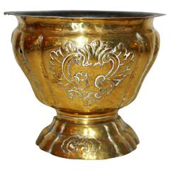 Small 18th Century French Rococo Brass Planter Flower Pot