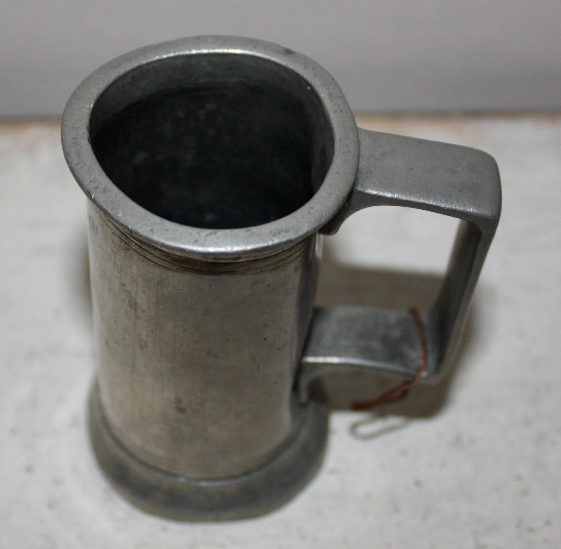 Danish 19th Century Pewter Measurer Anno, 1858 For Sale