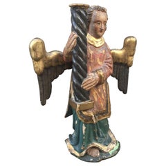 Scandinavian Late 17th Century Baroque Angel Candleholder