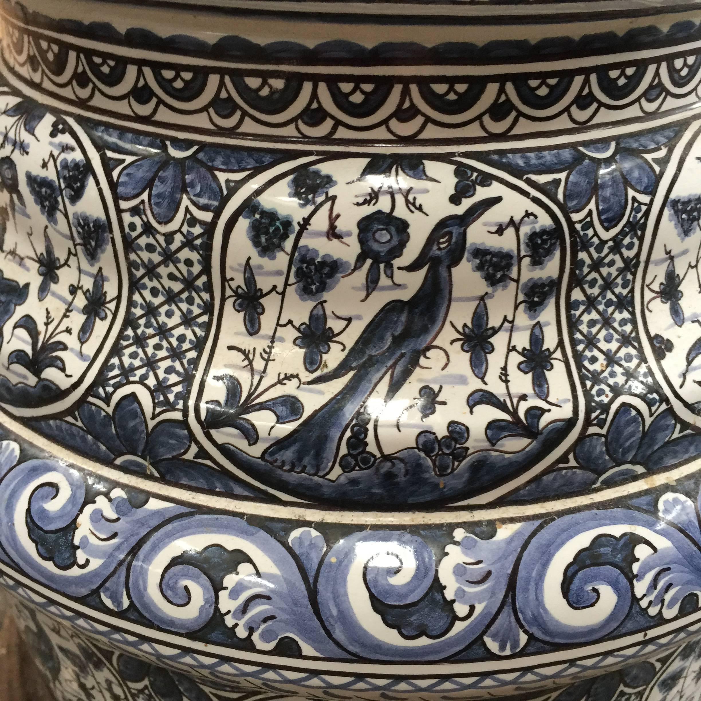 Large 19th Century Blue And White Delft Floor Lamp In Good Condition In Copenhagen, K