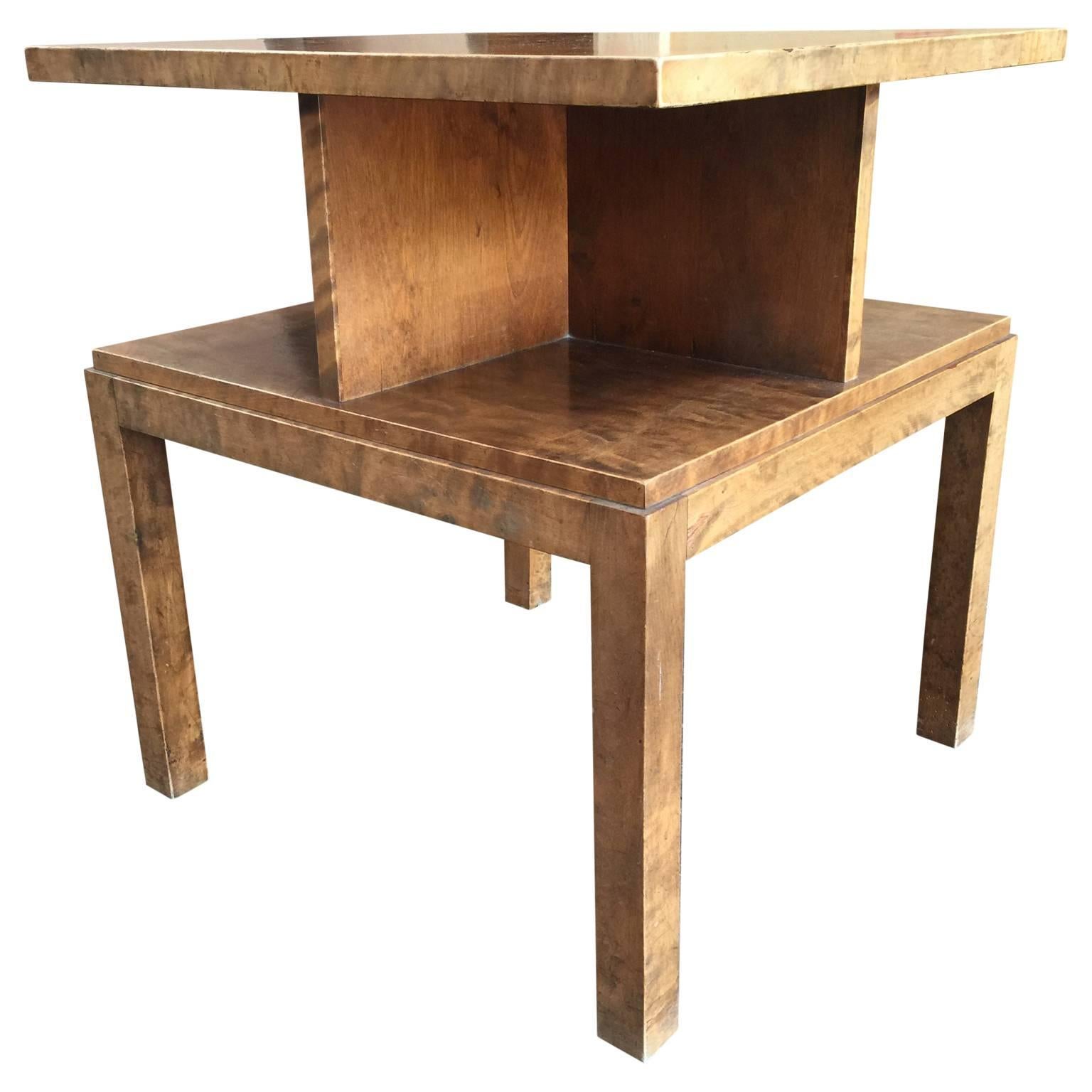Danish Square Art Deco Style Side Table For Sale