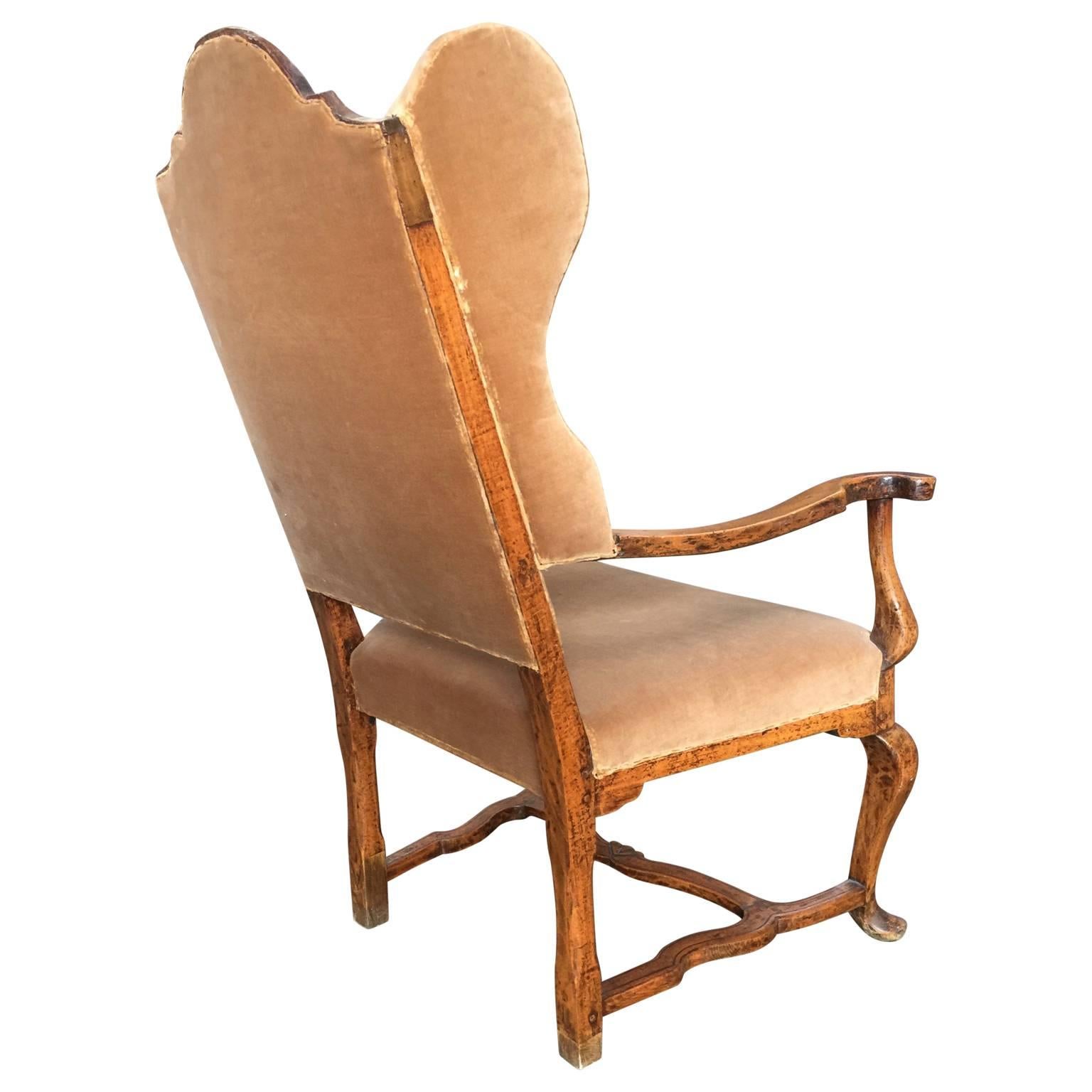 Period Danish Rococo Wing Back Armchair In Good Condition In Copenhagen, K