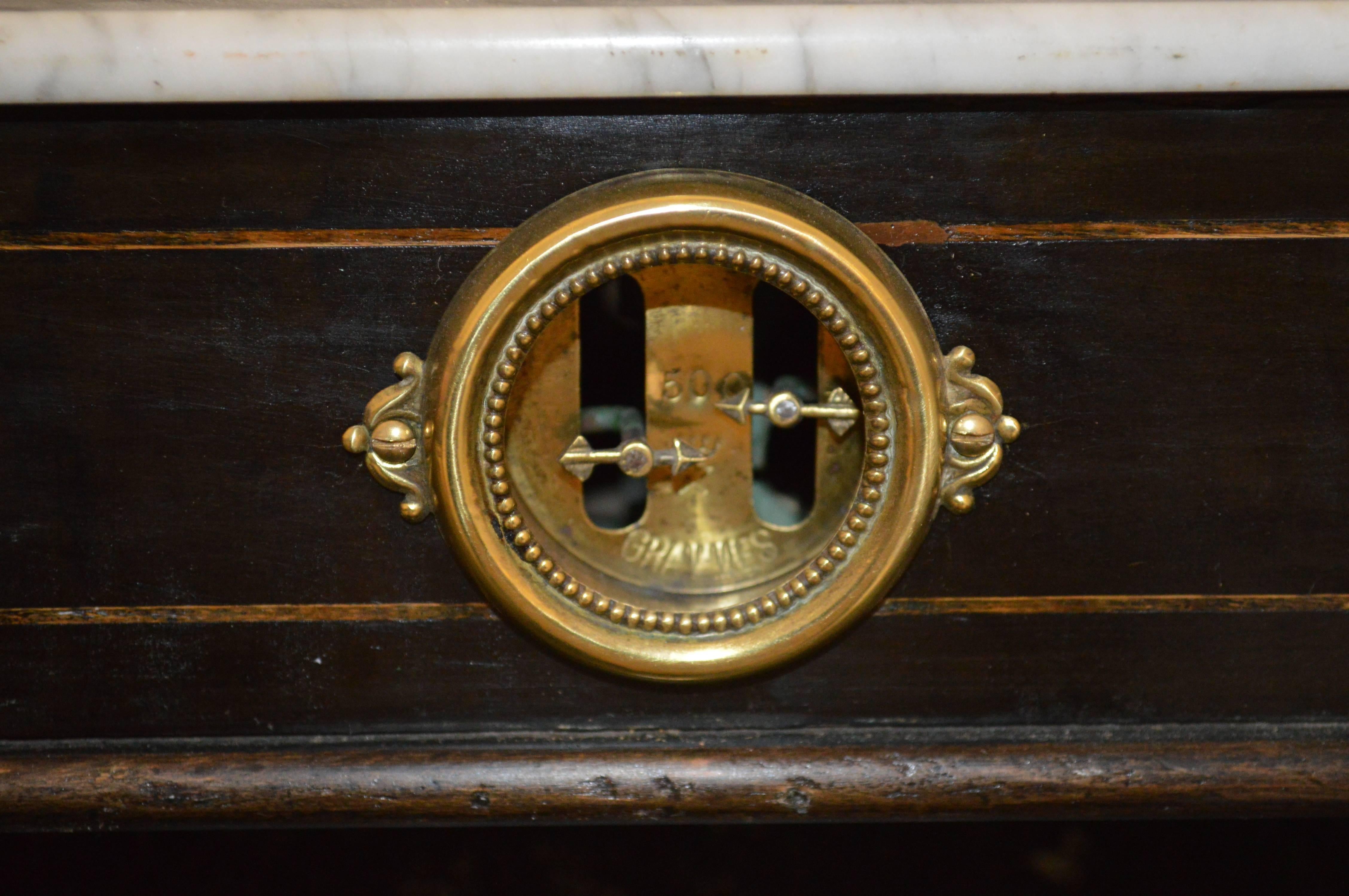 Wood 19th Century Apothecary or Pastry Weight with Horn Bowls