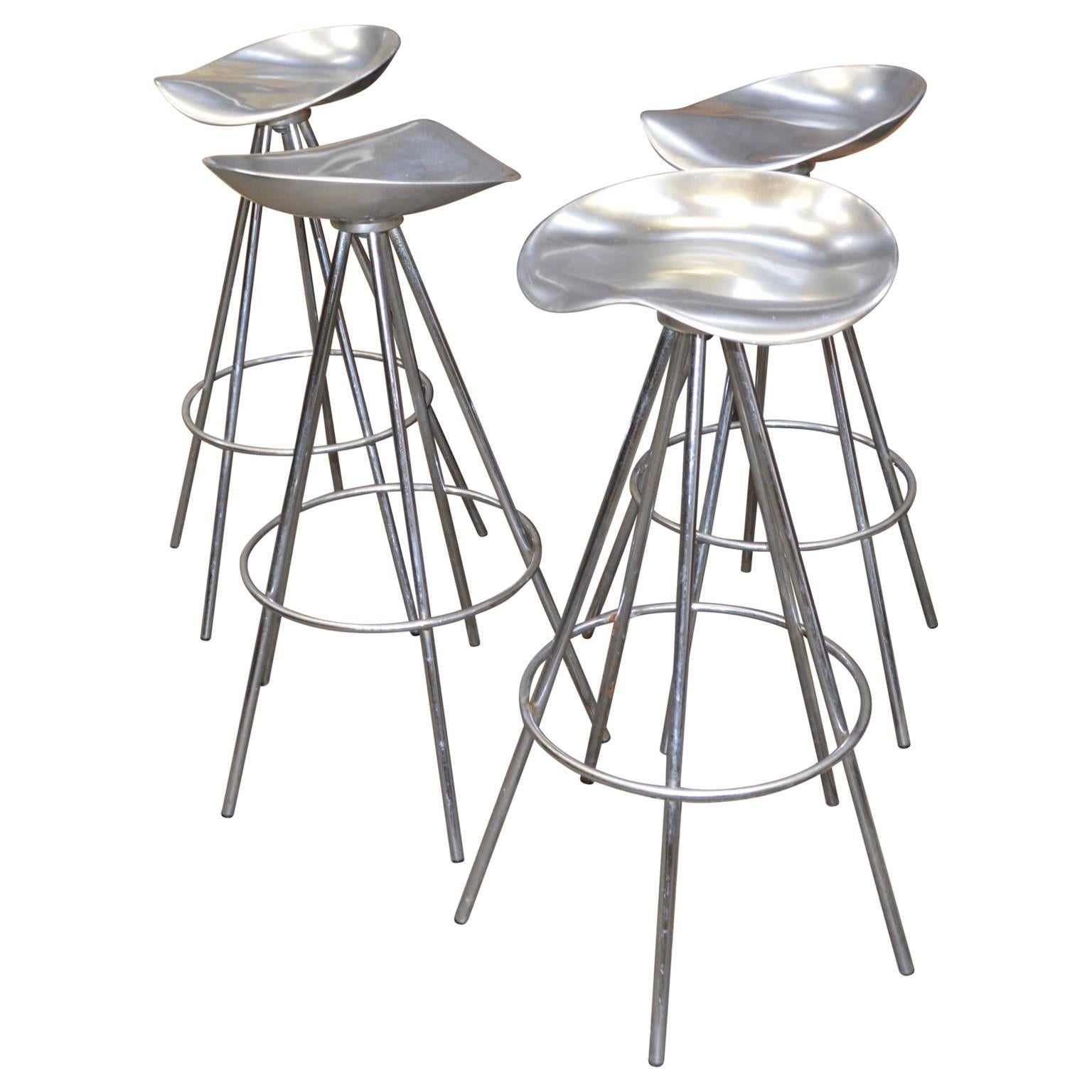 Four Chrome Jamaica Swivel Bar Stools by Pepe Cortes for Knoll 3
