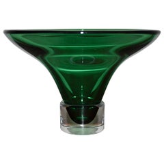 Italian Mid-Century Modern Green Murano Bowl