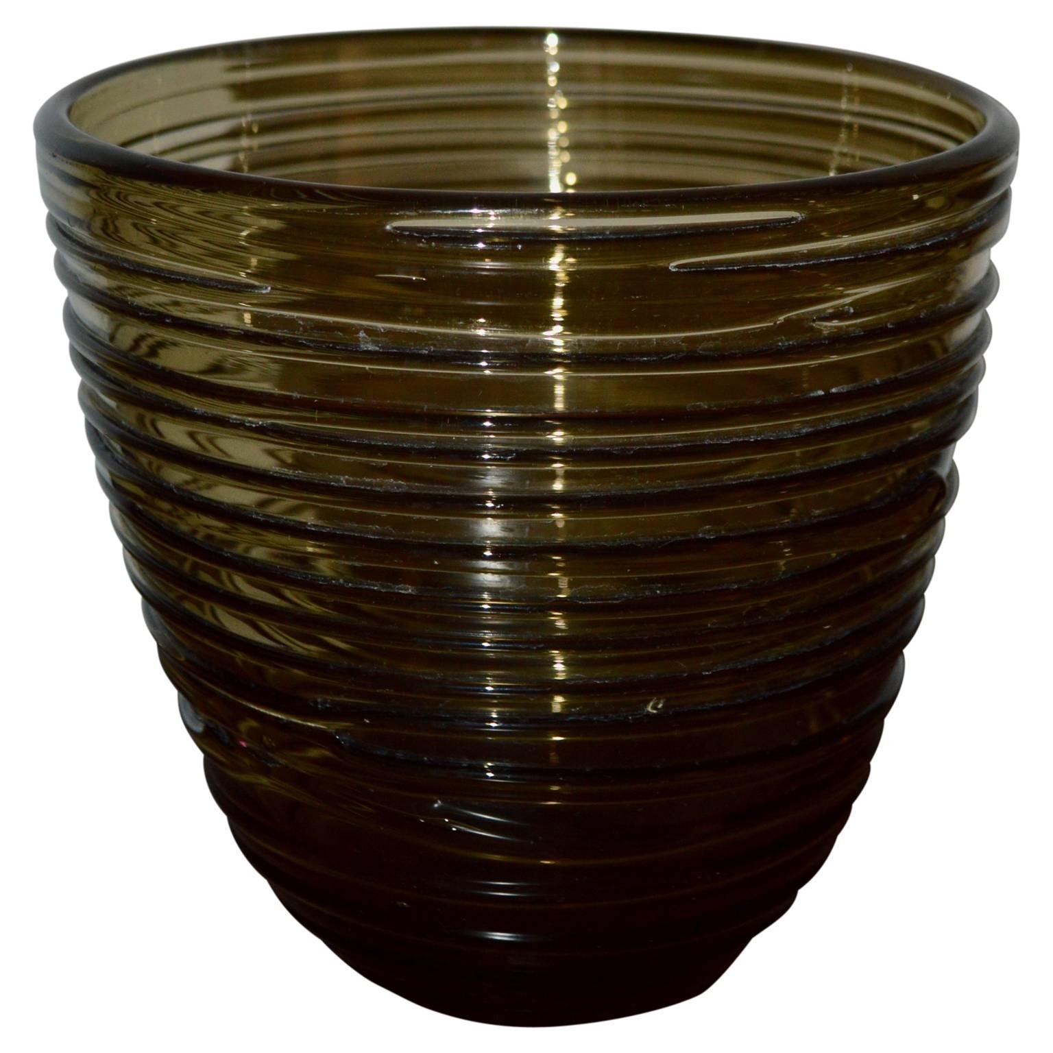 Art Glass Italian Mid-Century Modern Glass Vase For Sale