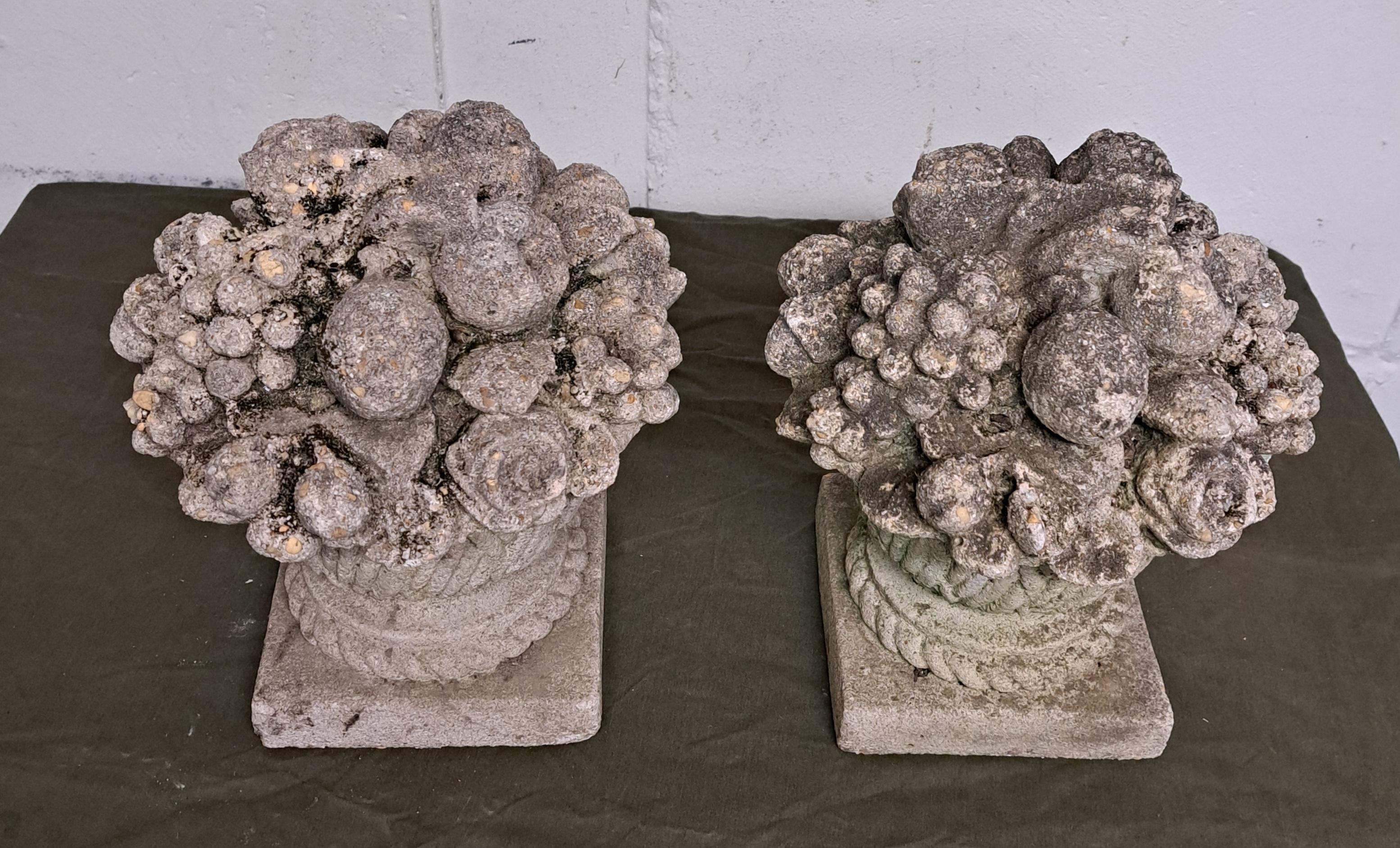 Cast Stone Fruit Baskets a Pair.  They are 10.5