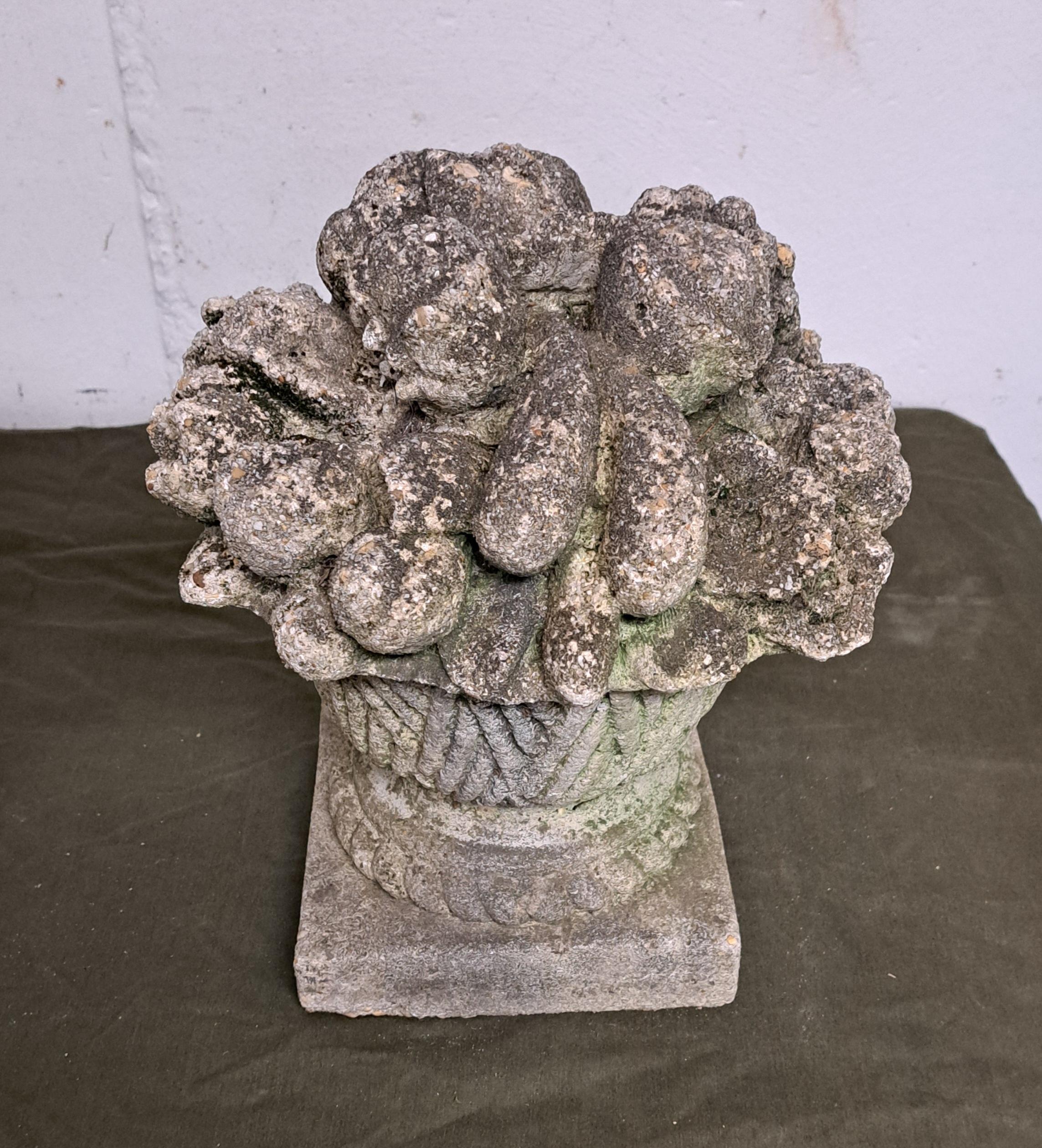 Cast Stone Fruit Baskets a Pair For Sale 5