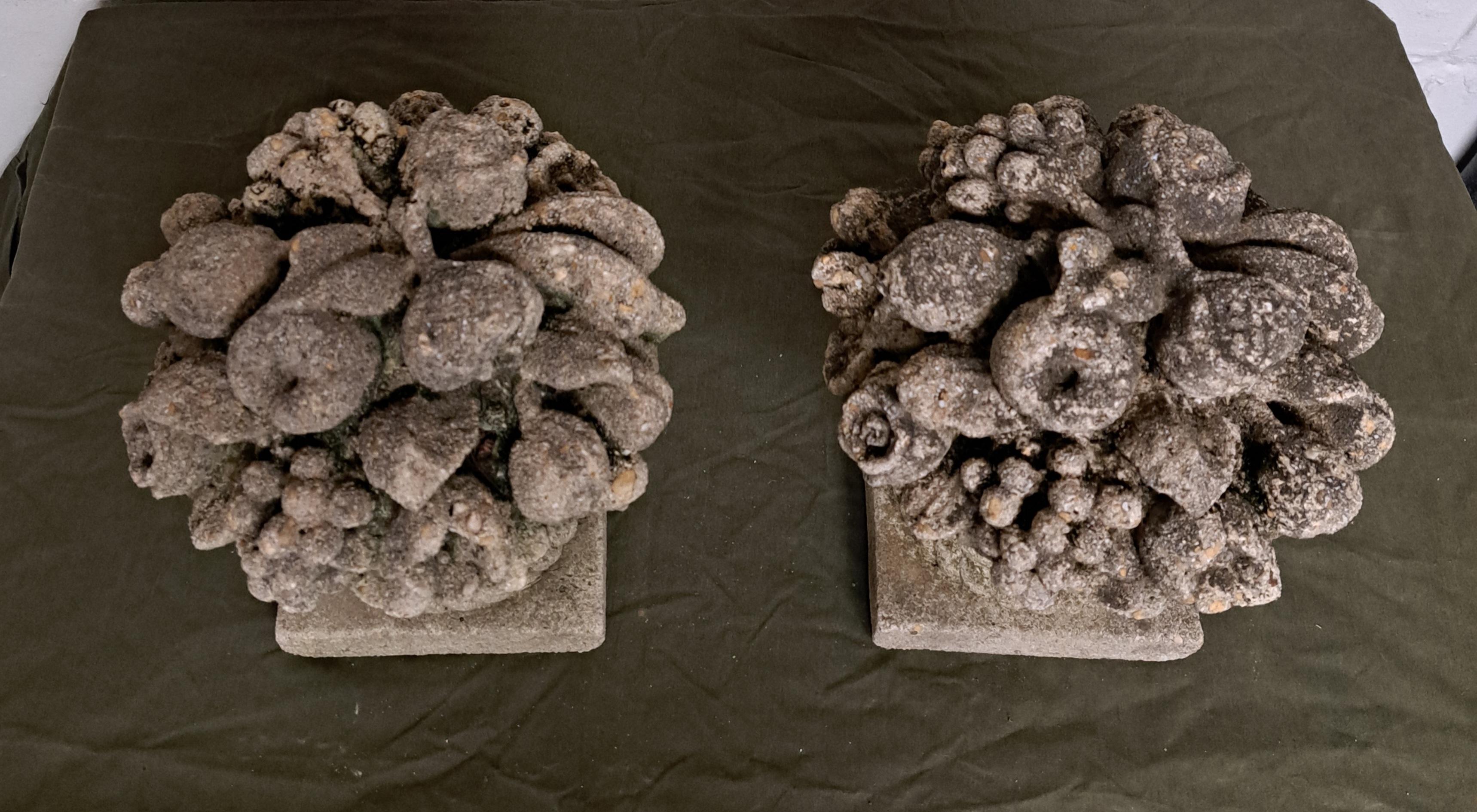 Cast Stone Fruit Baskets a Pair For Sale 8