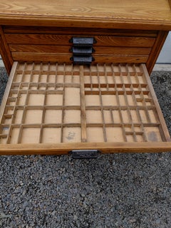 Antique Hamilton 25 Drawer Printers Type Cabinet Industrial Cabinet Multi Drawer