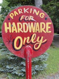 Vintage Parking for Hardware Only Hand Painted Standing Iron Sign