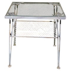 Woodard Pinecrest Side Table Iron and Glass c. 1960