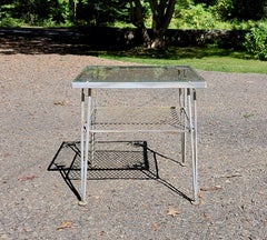 Woodard Pinecrest Side Table Iron and Glass c. 1960