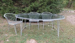 Woodard Pinecrest Patio Dining Set Table and Six Chairs 1950's