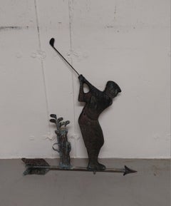Vintage Copper Golfer Weathervane