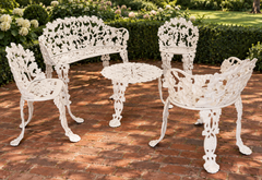 Cast Iron Grapevine Garden Suite, 5 Pieces, Circa 1950s — by J. F. Day & Co.