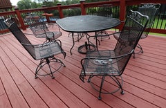 Vintage Meadow Craft "Dogwood" wrought-iron family patio set