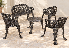 Cast Iron Grapevine Garden Suite, 5 Pieces, Circa 1950s — by J. F. Day & Co.