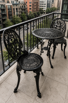 Victorian Revival Iron and Aluminum Garden Bistro Set