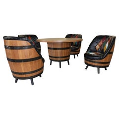 1960s–1970s Brothers Furniture Kentucky Whiskey Barrel Dining Set