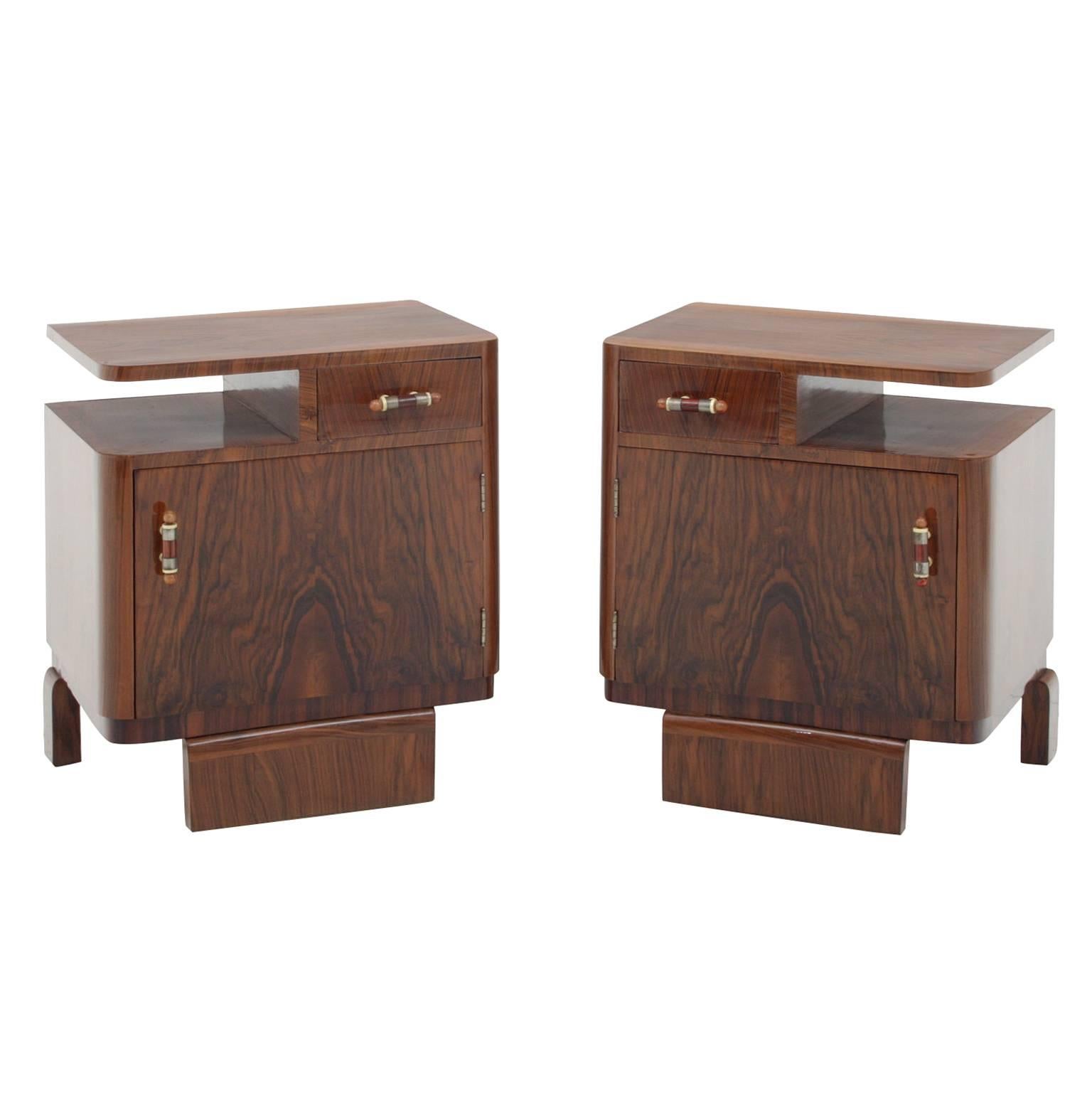 Pair of Art Deco Bedside Tables, 1920s In Excellent Condition In Greding, DE