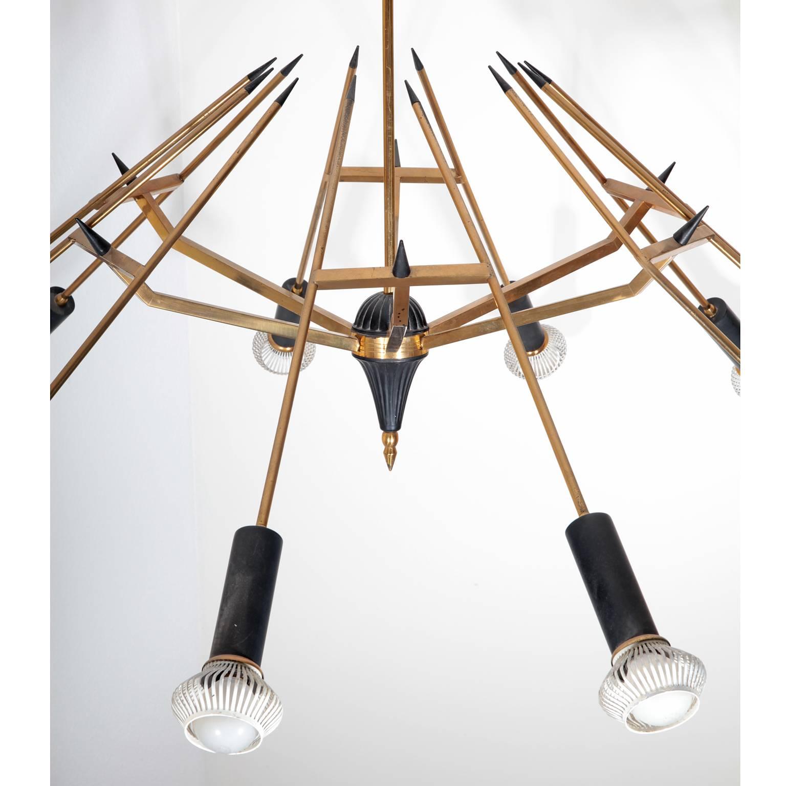 Chandelier by Oscar Torlasco for Lumi, Italy, 1958 In Excellent Condition In Greding, DE