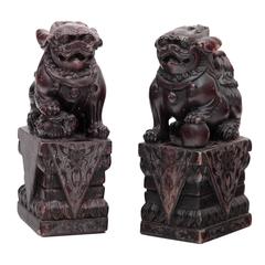 Antique Pair of Bookends "Fu Dogs, " circa 1900