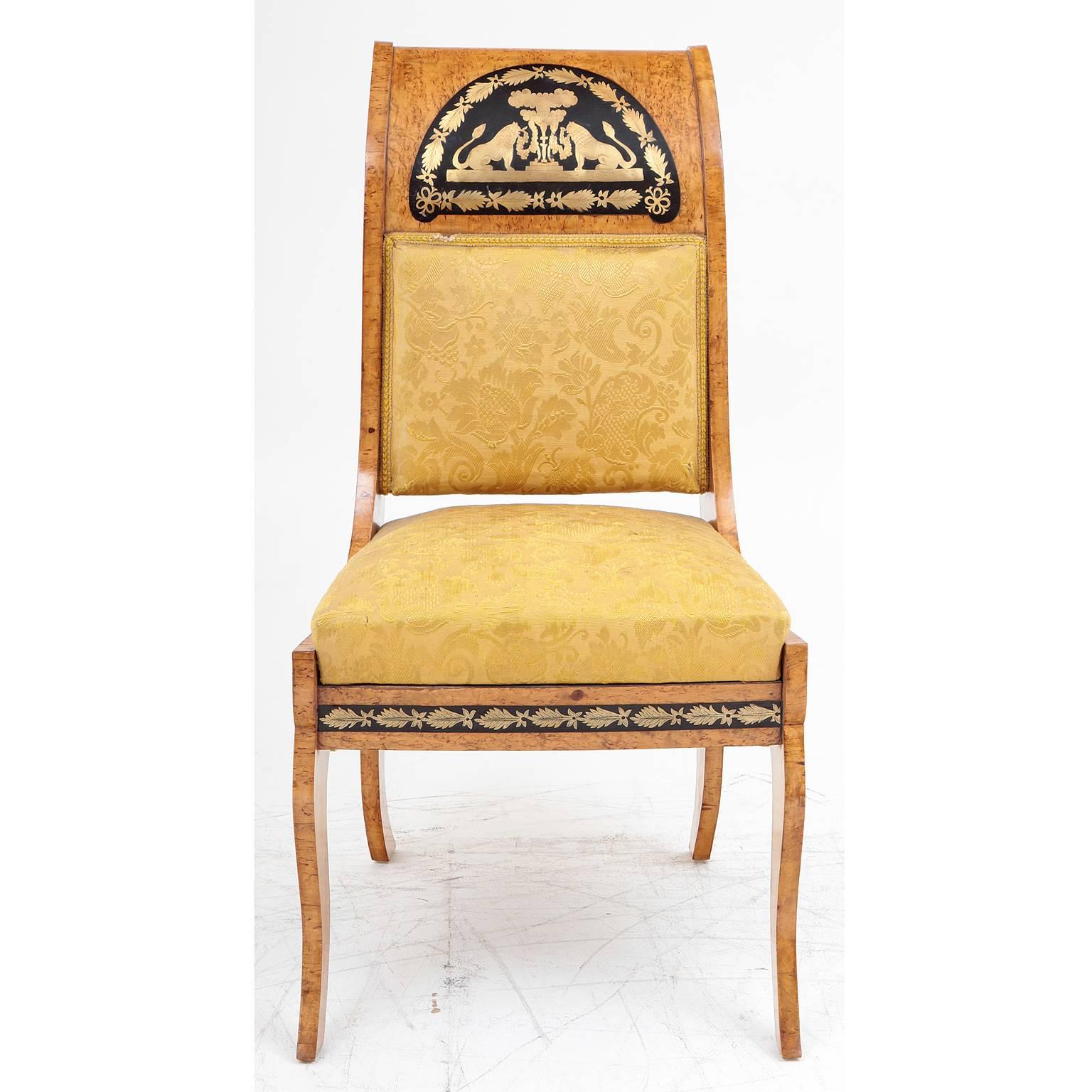 Pair of Empire Dining Chairs, Russia, circa 1850 In Excellent Condition In Greding, DE