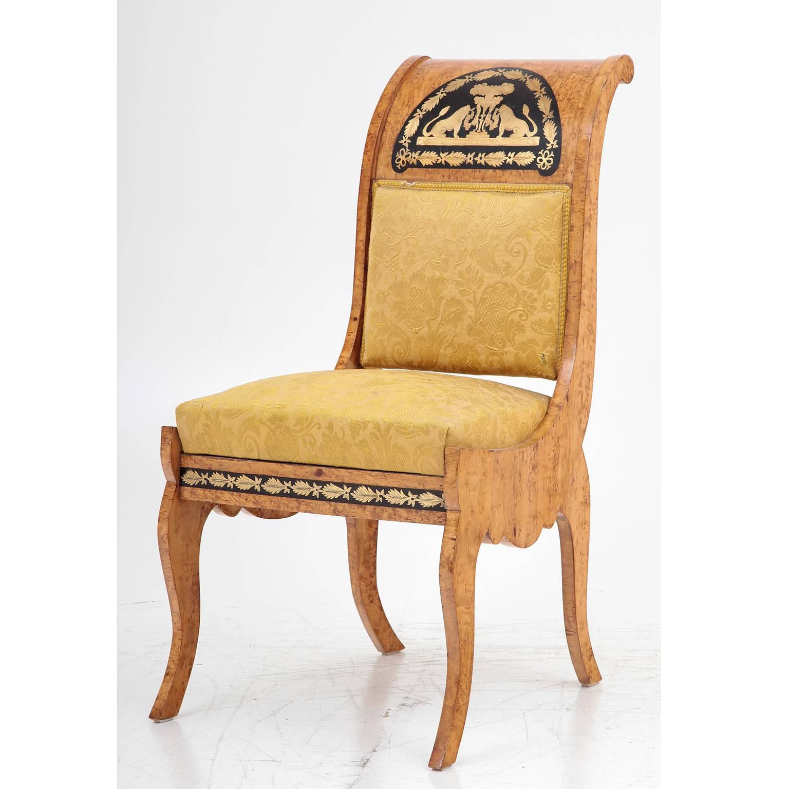 19th Century Pair of Empire Dining Chairs, Russia, circa 1850