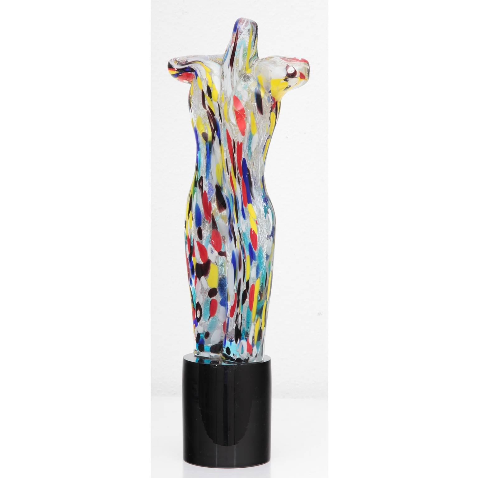 Glass Sculpture of a Female Torso, Murano Italy, 1980s In Excellent Condition In Greding, DE