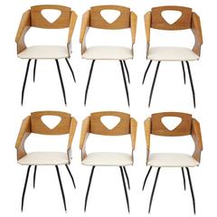 Six Chairs by Carlo Ratti, Italy, circa 1950