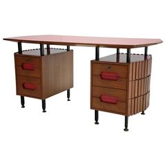 Designer Writing Desk with Bookshelf, Italy, 1960s