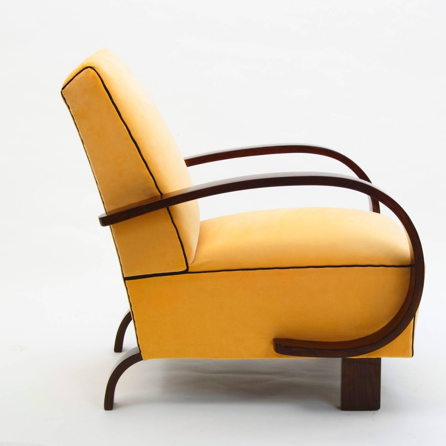 Fabric Art Deco Chair, Bohemia, 1930s