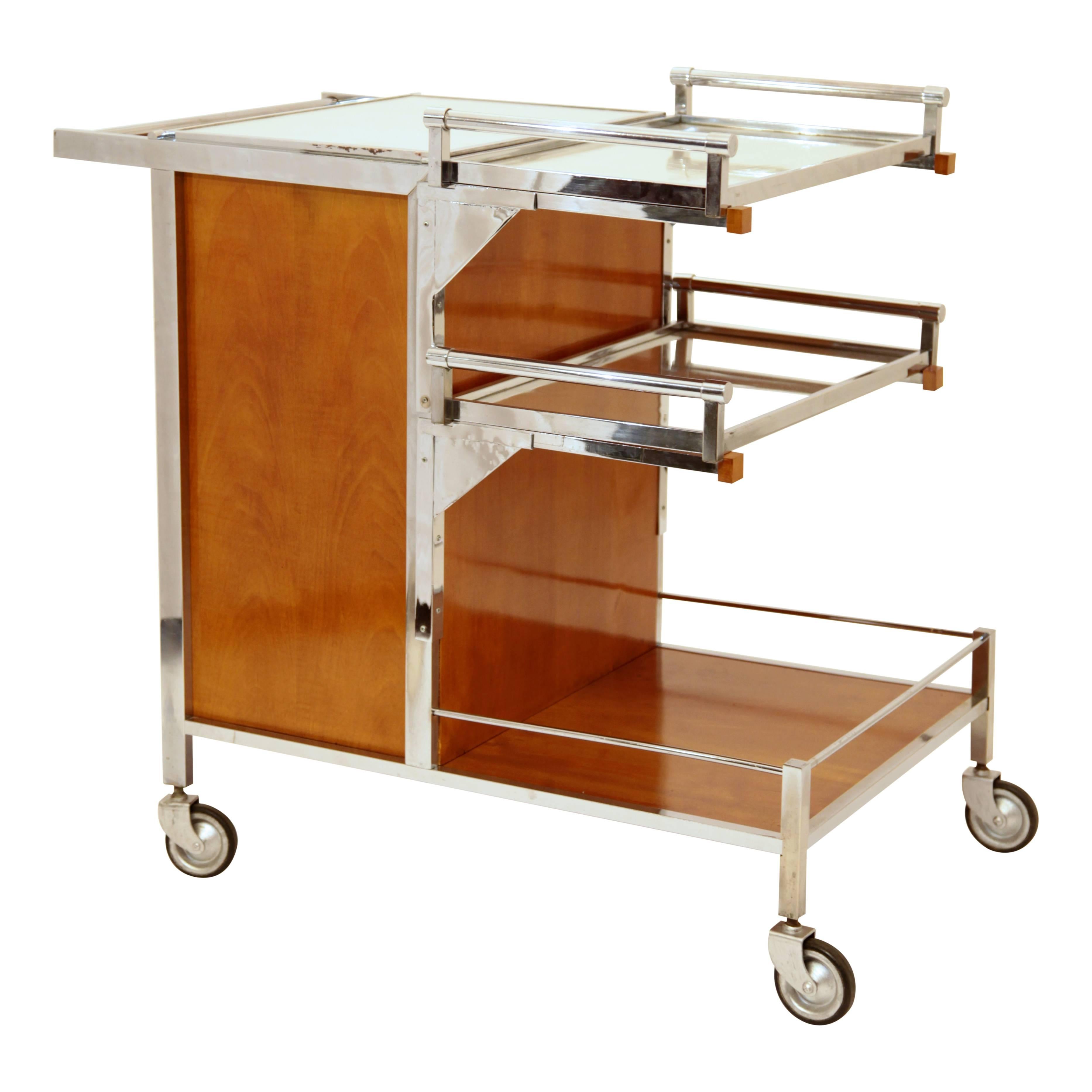 Art Deco Bar Cart by Jacques Adnet, France, circa 1935