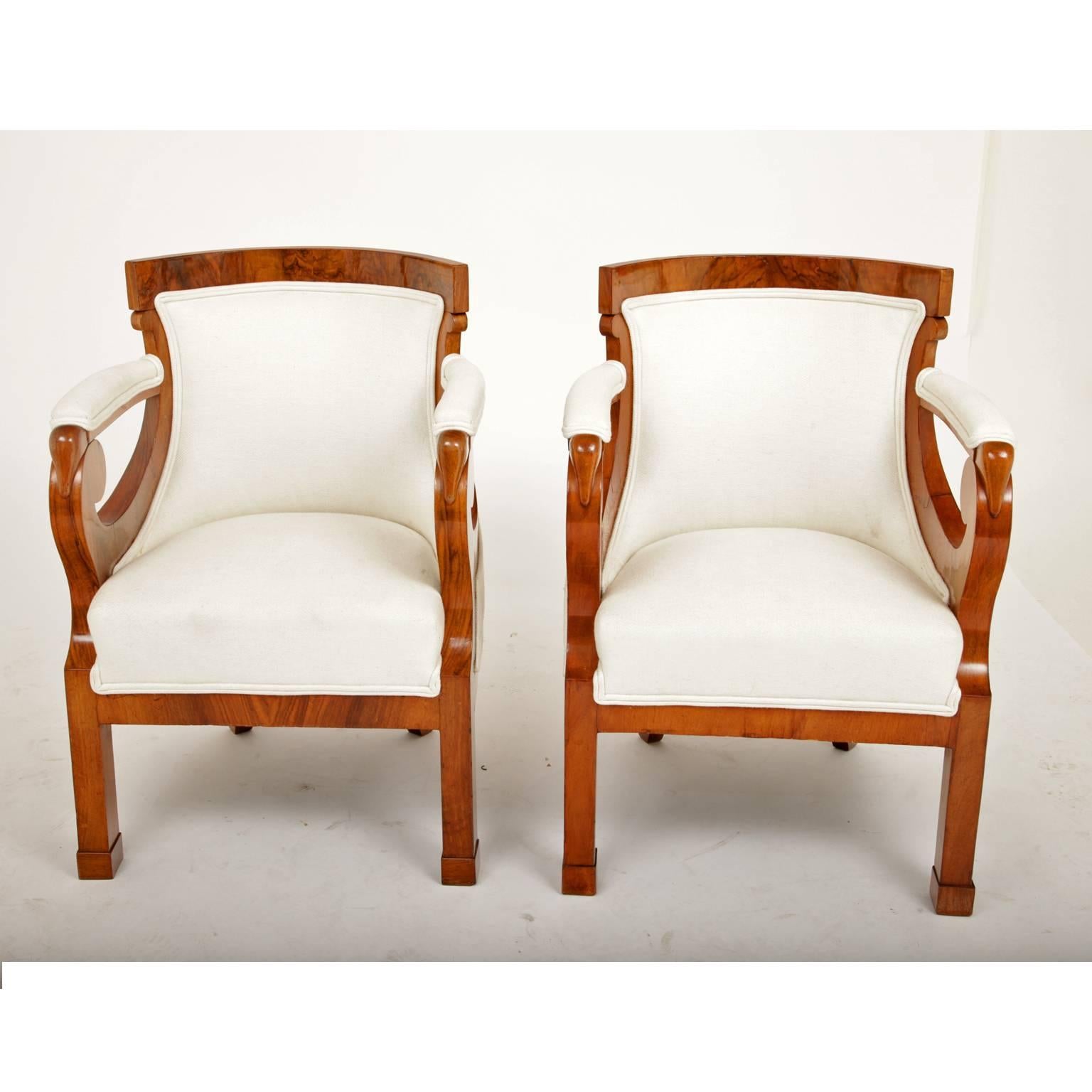 European Biedermeier Bergere Chairs, circa 1830