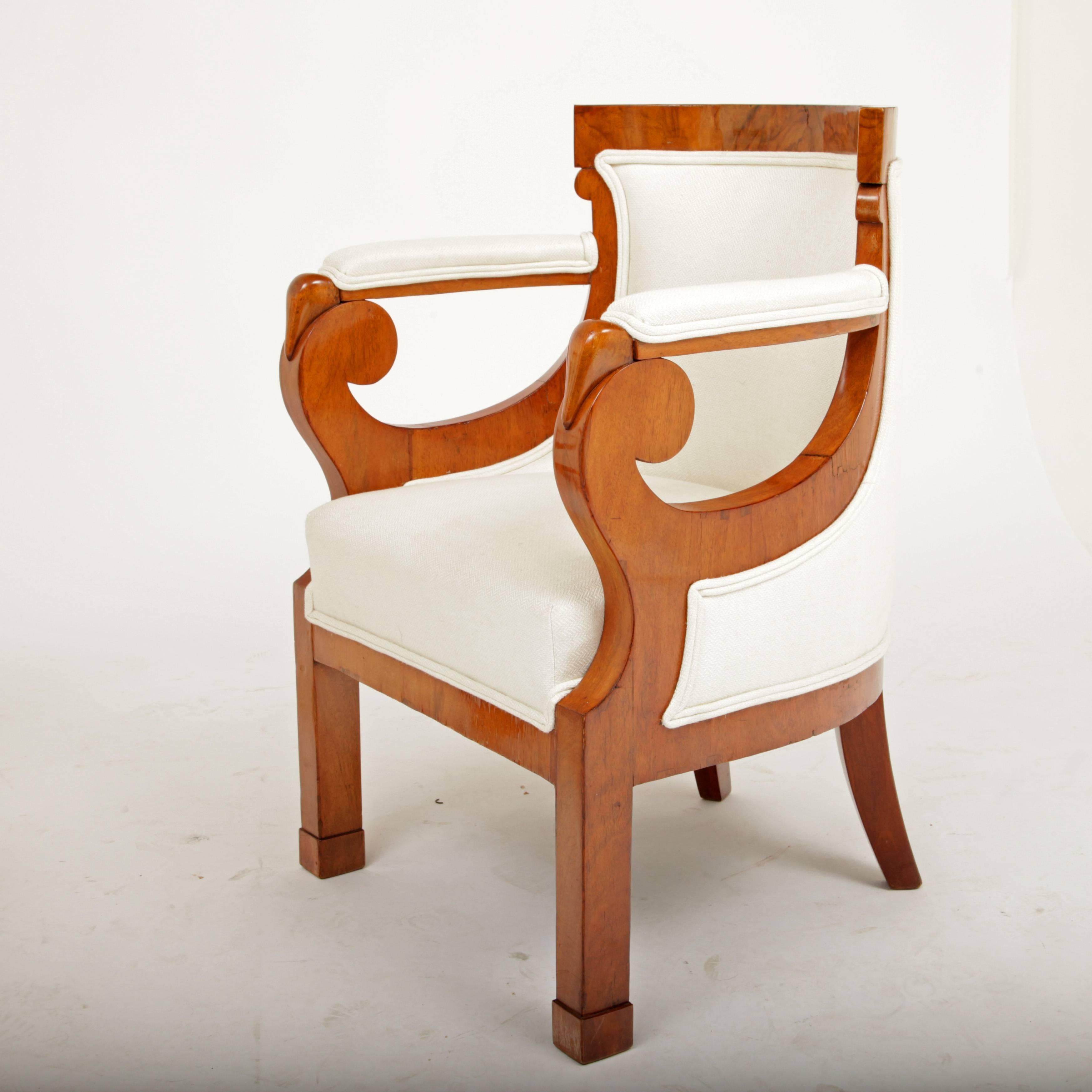 Fabric Biedermeier Bergere Chairs, circa 1830