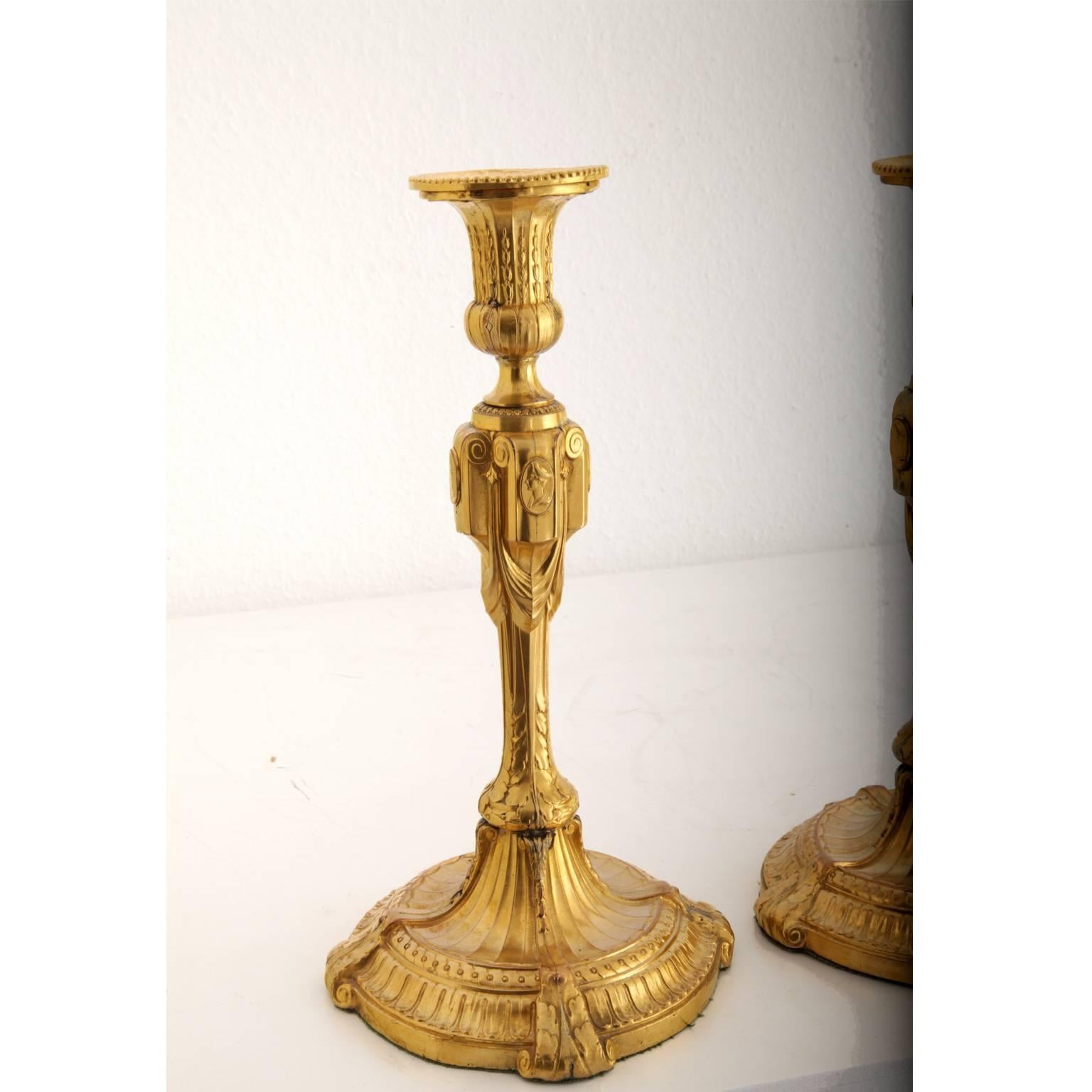 Early 19th Century Neoclassical Candlesticks, circa 1800