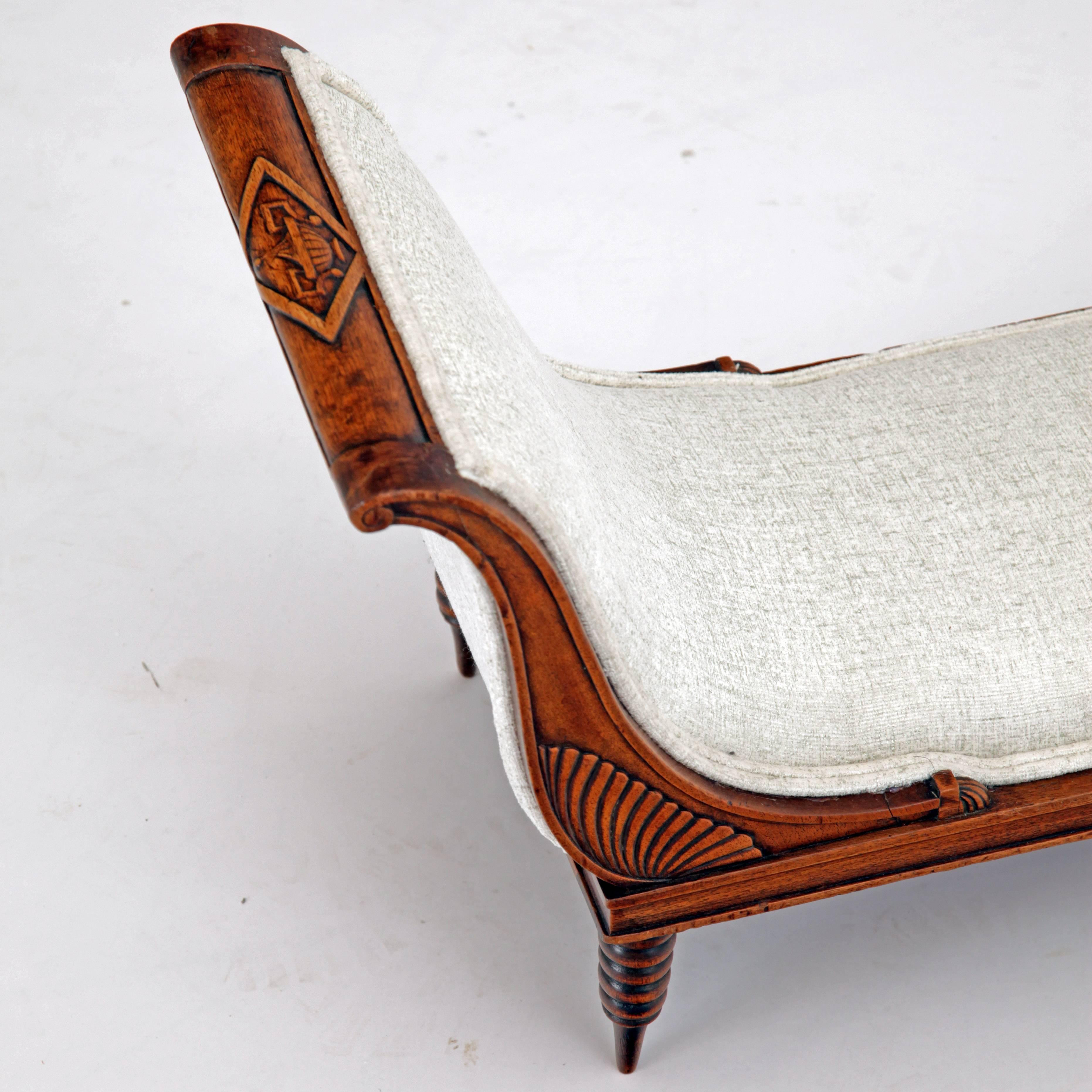 Small Neoclassical Banquette or Foot Stool, Early 19th Century 1