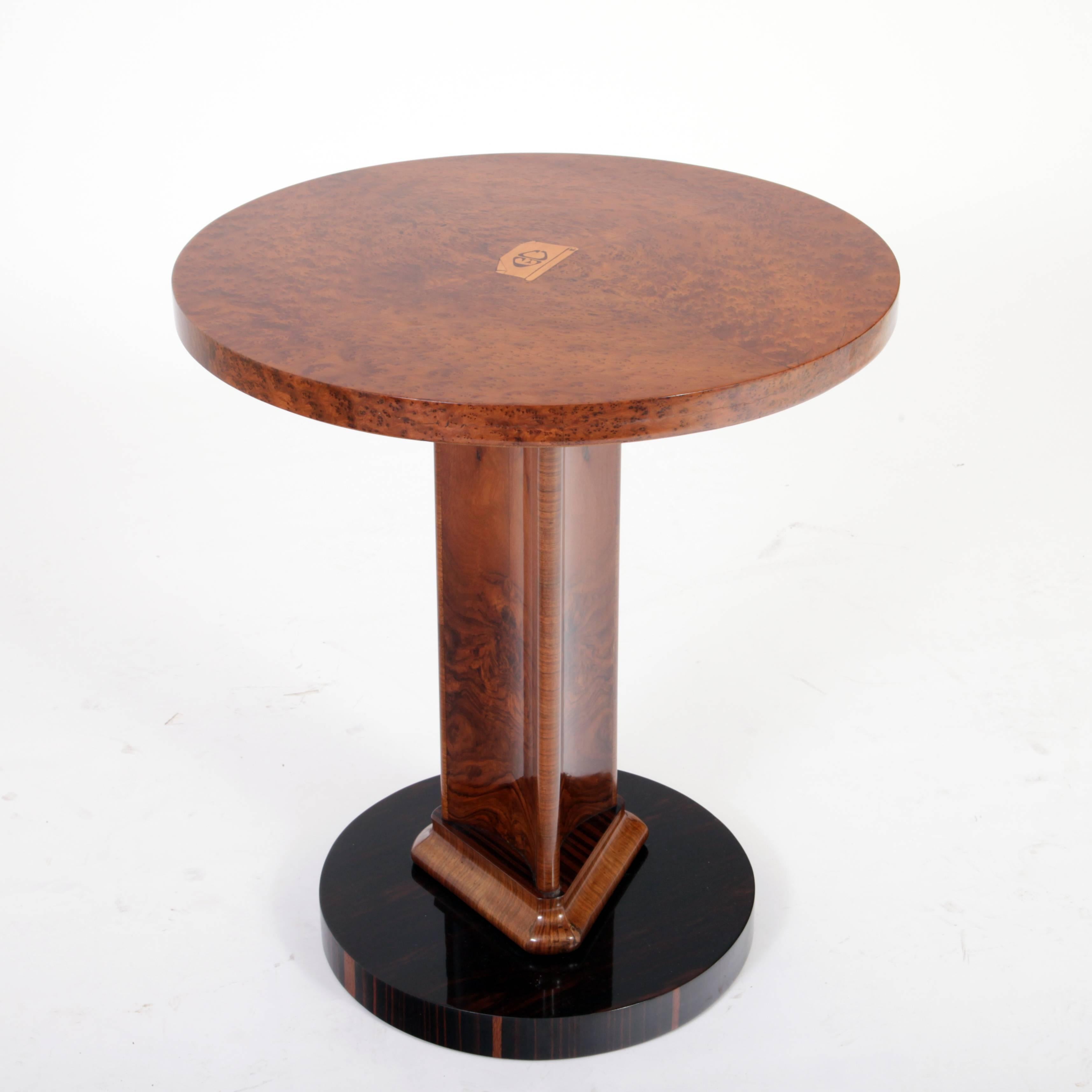 Wood Art Deco Side Table, 1920s