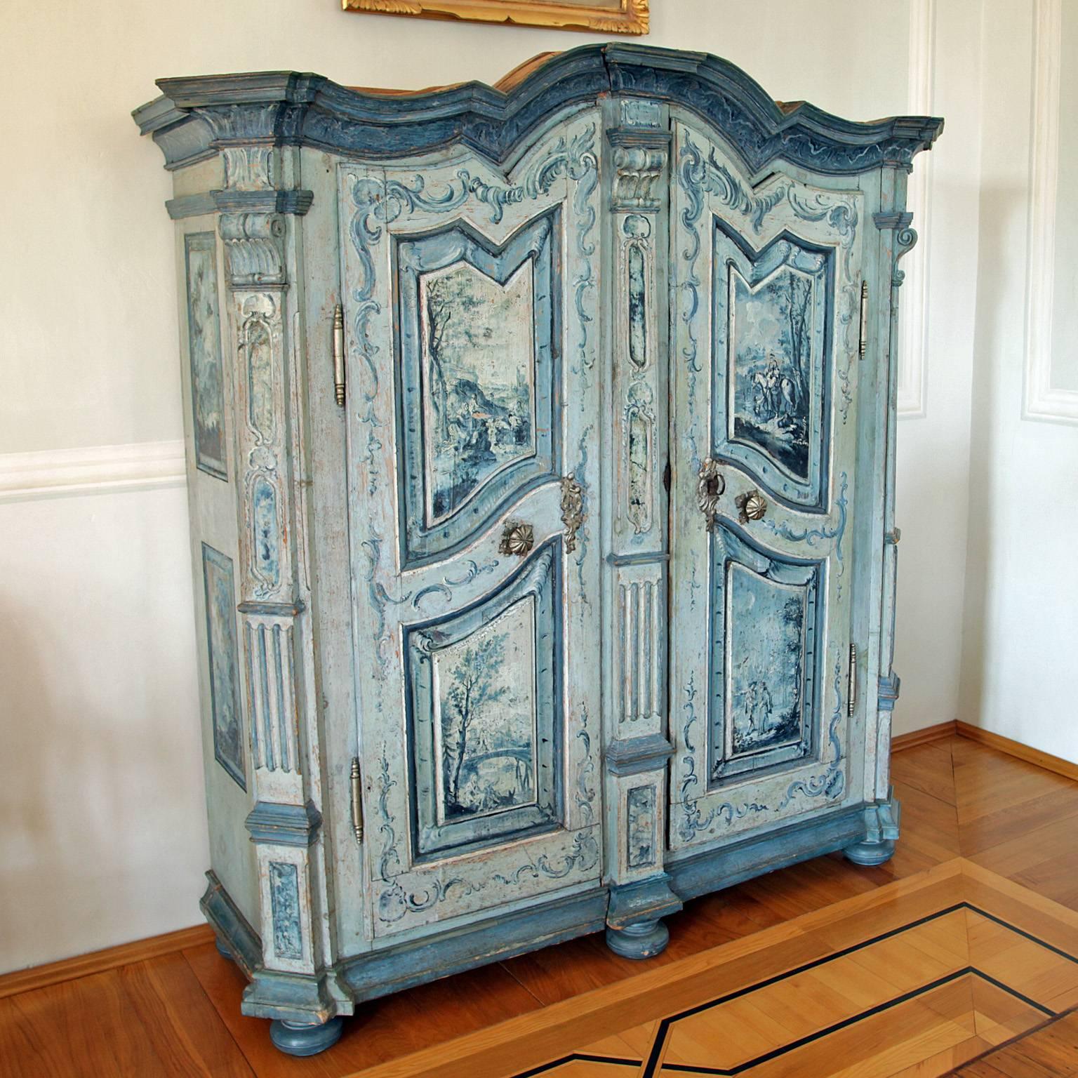Painted Baroque Cabinet, Italy 18th Century