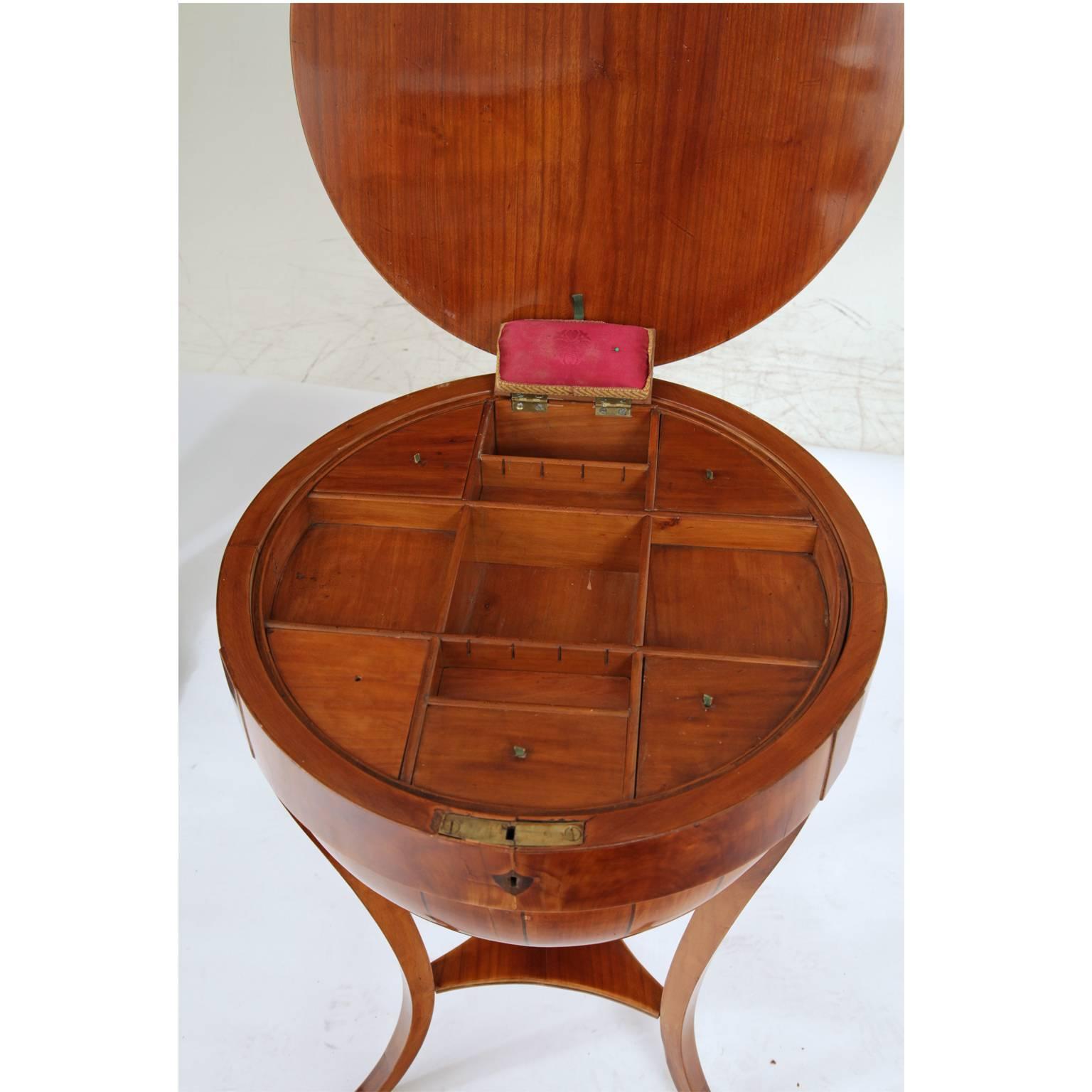 Biedermeier-Style Half-Globe Table, 19th-20th Century In Excellent Condition In Greding, DE