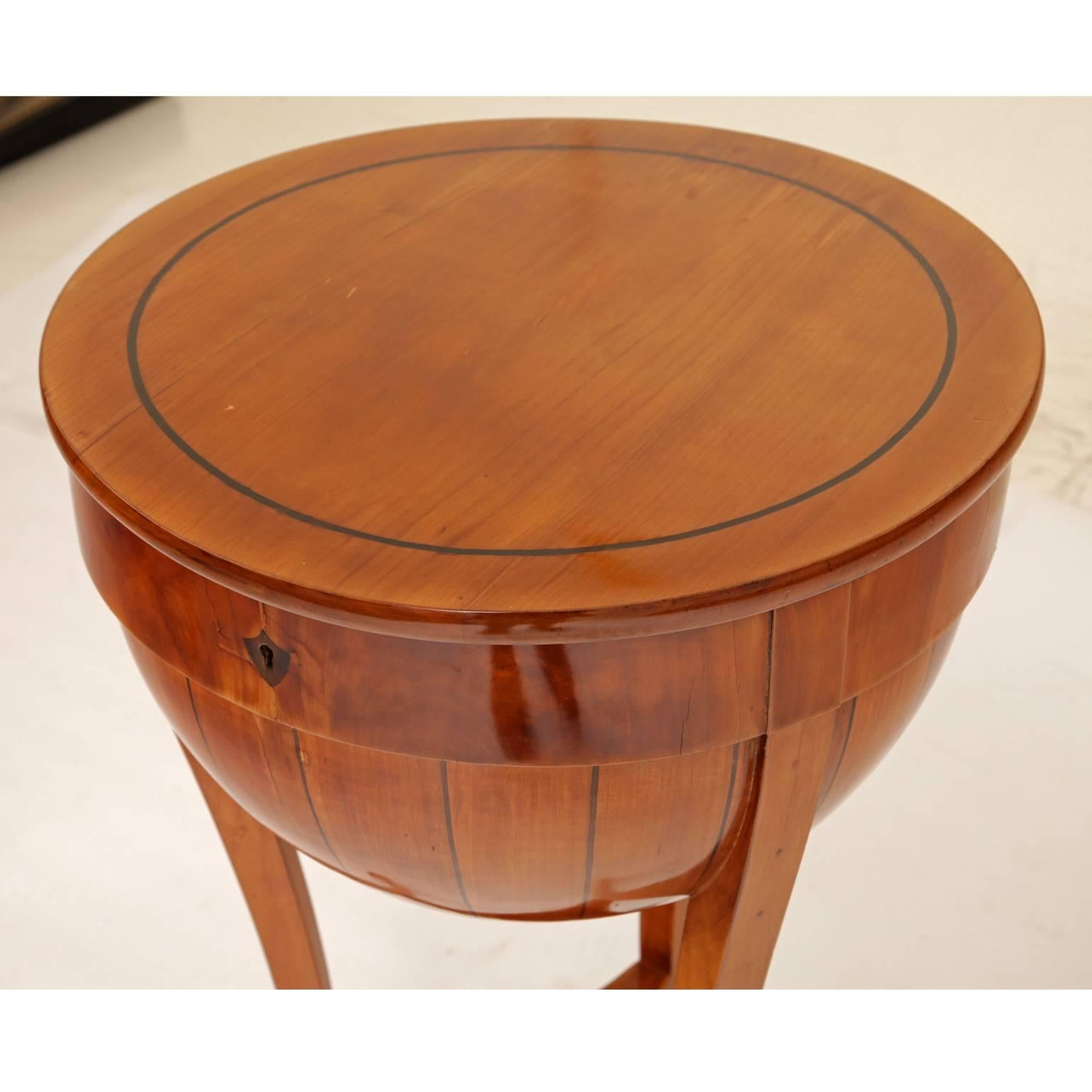 19th Century Biedermeier-Style Half-Globe Table, 19th-20th Century