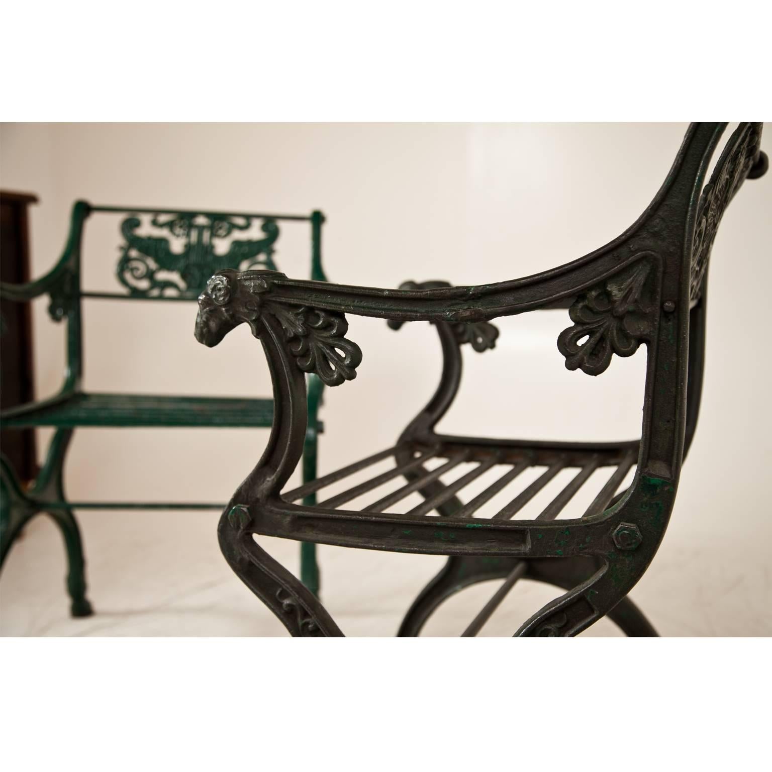German Cast Iron armchair after a Design by Karl Friedrich Schinkel, Mid-19th Century
