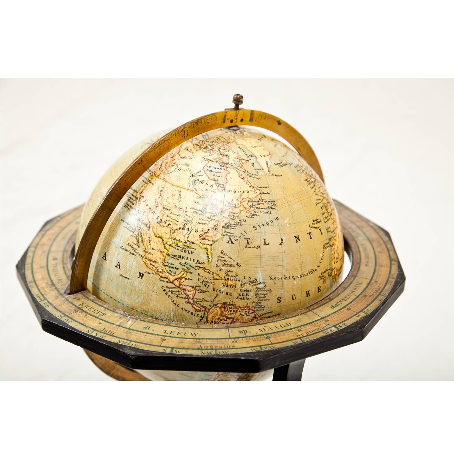 Late Victorian Globe by Felkl & Zoon, Netherlands, Late 19th Century