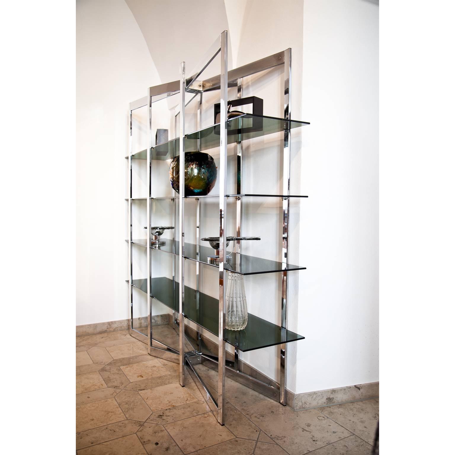 Modern Chrome Shelf, Italy, 1980s In Excellent Condition In Greding, DE