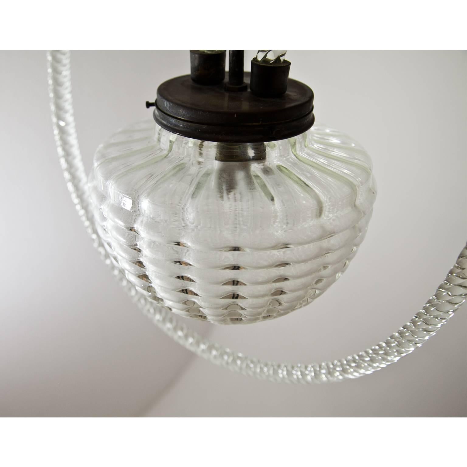 Pendant Lamp, Attributed to Barovier e Toso, Italy, 1940s im Zustand „Gut“ in Greding, DE