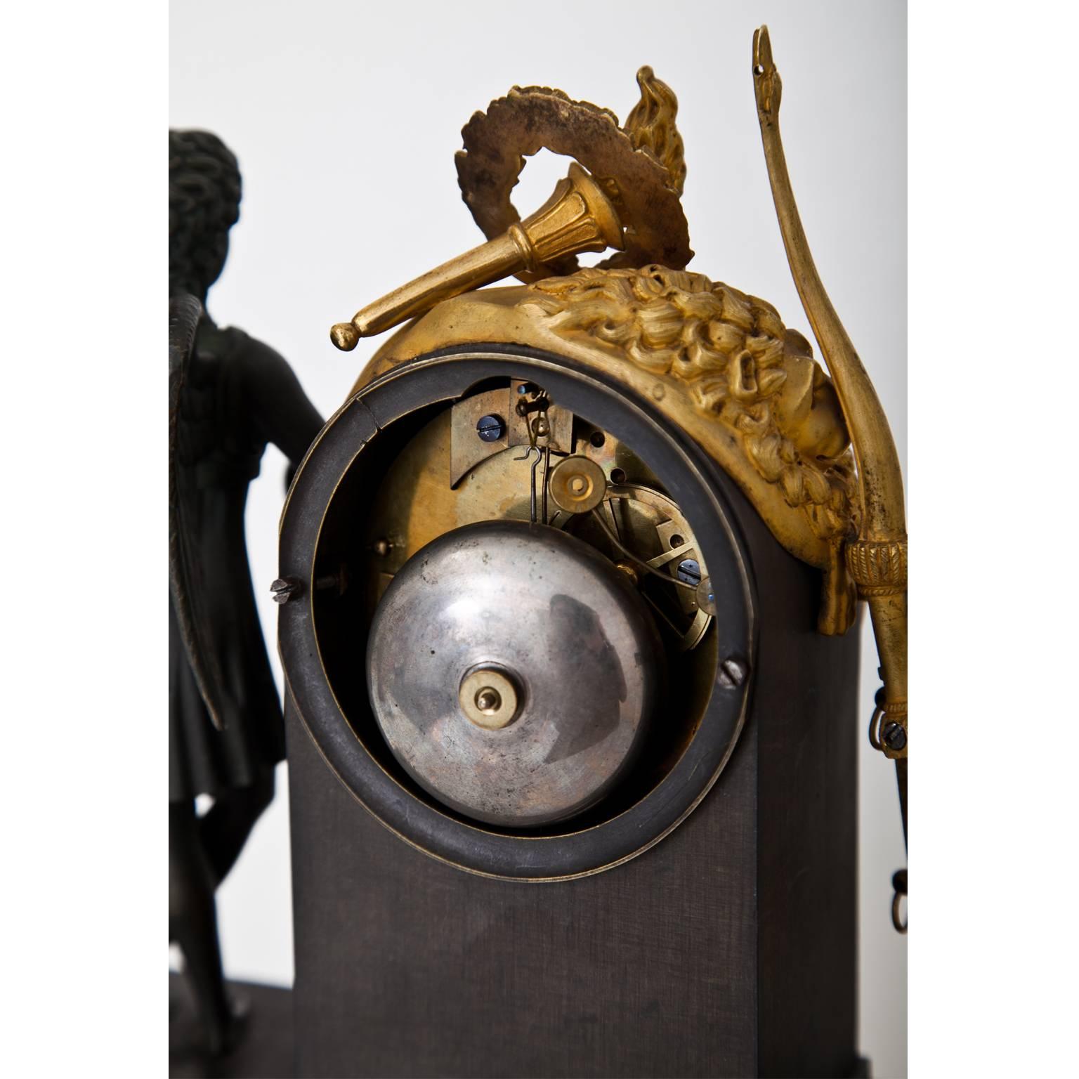 Pendule Clock with Cupid, First Half of the 19th Century In Good Condition In Greding, DE